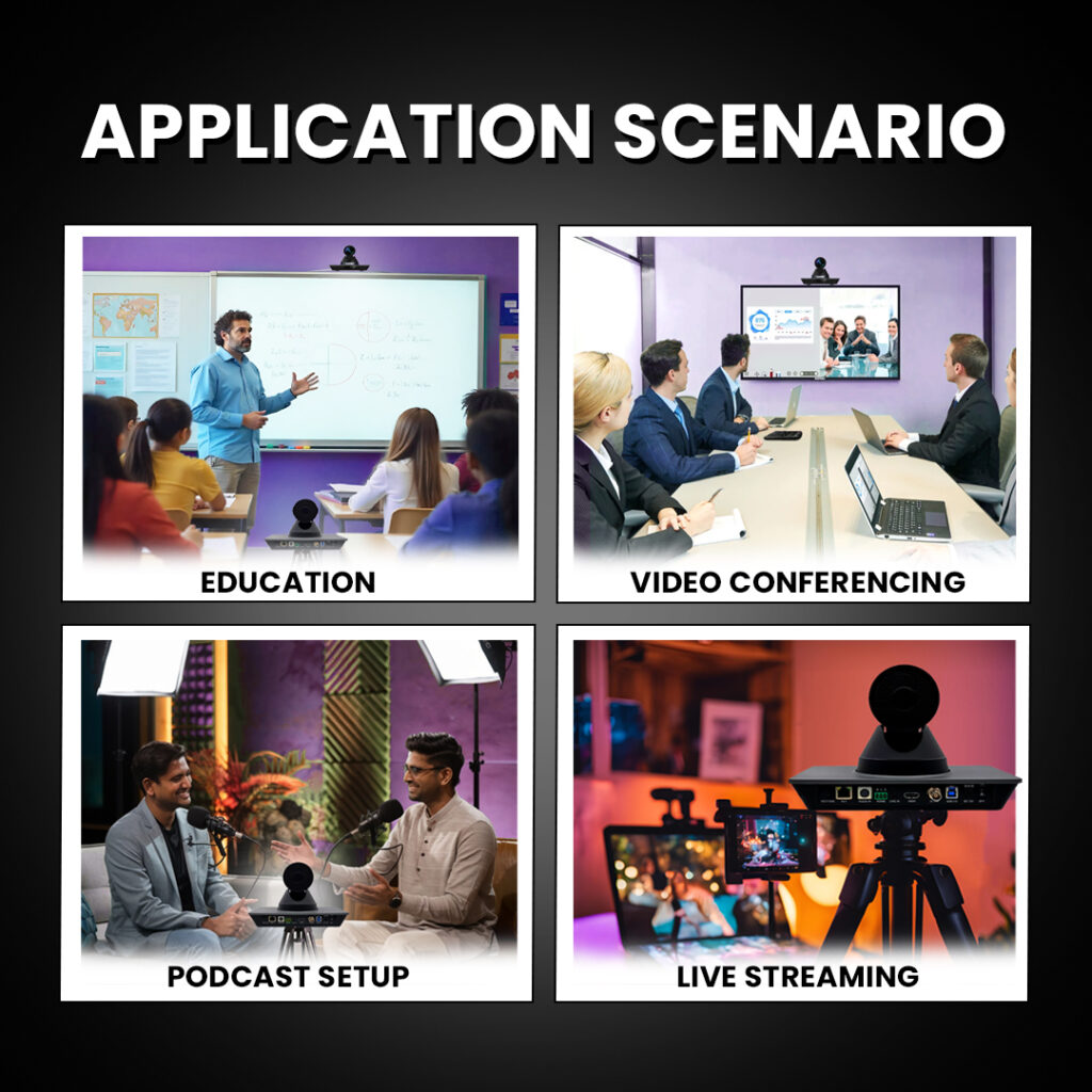 camera online teaching video conferenching podcast setup live streaming ptz ai kapmax 2
